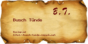 Busch Tünde névjegykártya